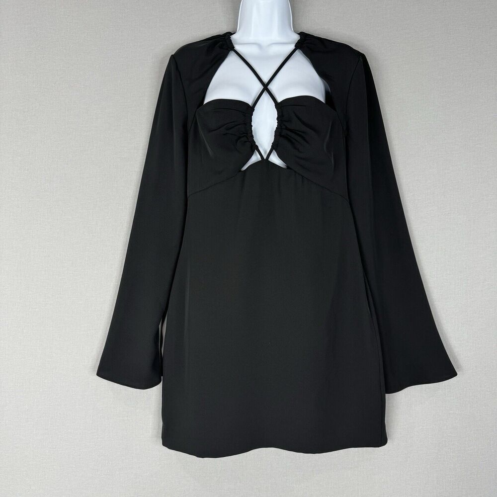 Endless Rose Womens Dress Medium Black Crossover Straps Fitted‎ Cocktail Cutout